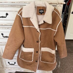 UGG Cream and Brown Fleece Jacket